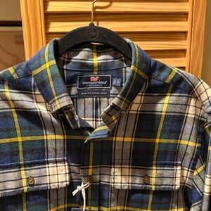 Vineyard Vines Light Flannel Plaid Button-Down Shirt